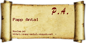 Papp Antal névjegykártya